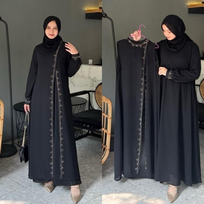 BAJU GAMIS MUSLIM SYARI WANITA PEREMPUAN PREMIUM DRESS CERUTY ACARA PESTA KONDANGAN MEWAH ELEGAN TER