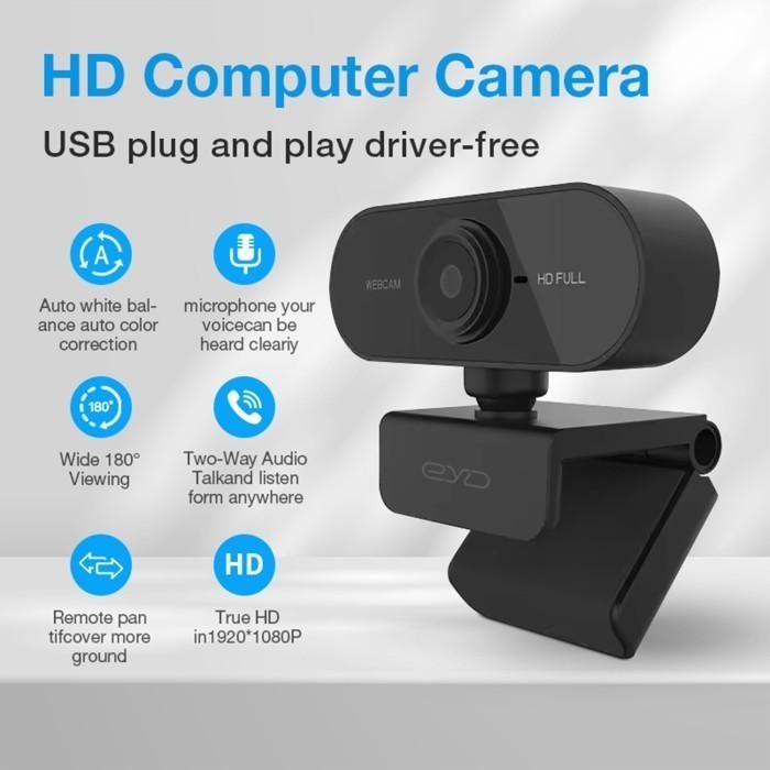 EYD PC01 WEBCAM LAPTOP USB 4K WEB CAMERA FHD IP KAMERA PC 1080P WITH STEREO BEAUTY PLUG AND PLAY