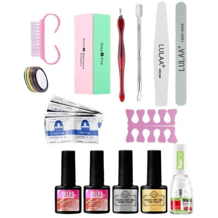 PROMO Set Kutek Gel Lampu Kuku UV 36W 2Warna Cat Kuku Gel,Alat Kutek Kuku Nail Art Set Lampu Kuku
