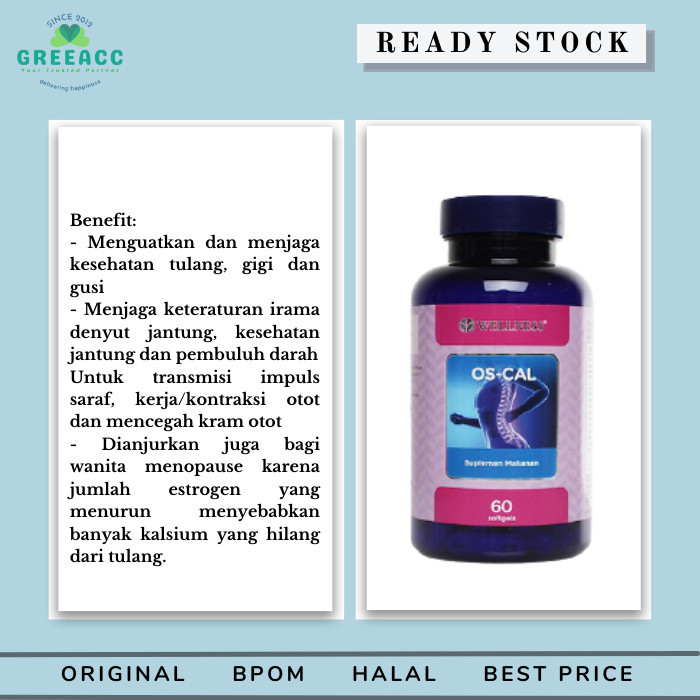 Wellness OS-CAL Oscal Calcium Magnesium Dissolution 60 kapsul