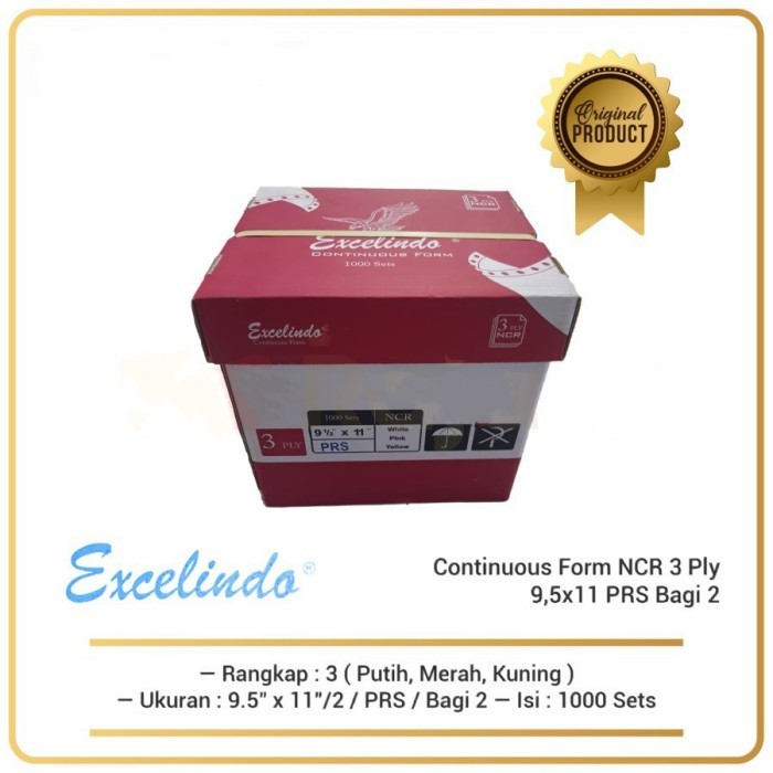 

TERLARIS! Kertas Continuous form 3ply NCR isi 2000 sets 9.5x11dibagi 2