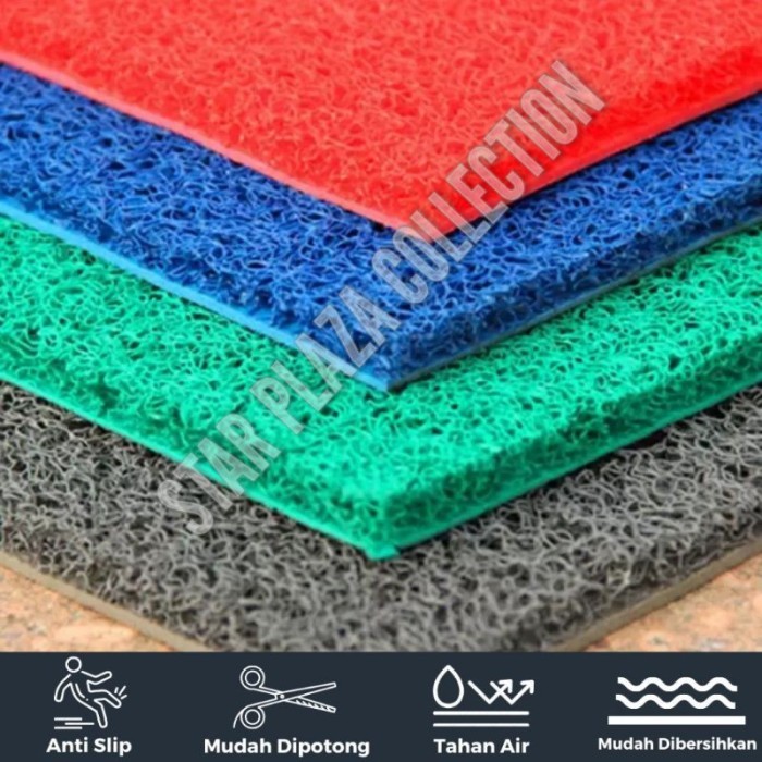 

TERLARIS KARPET KESET KARET PVC COIL MAT KESET MIE / BIHUN POLOS ANTI SLIP METERAN TEBAL 15MM