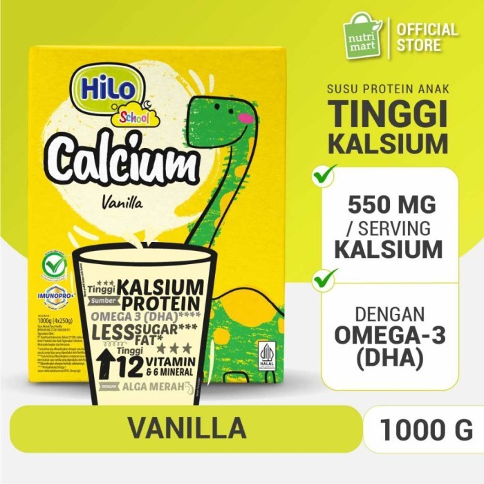 

TERLARIS HILO SCHOOL VANILLA 1000 GRAM - SUSU TINGGI KALSIUM LEBIH RENDAH LEMAK MURAH!!! MURAH