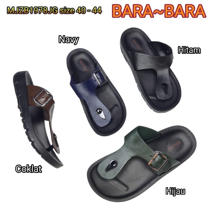 Jelly Sandal Bara Bara Cowok Sendal Pria Karet Import 1978Jg