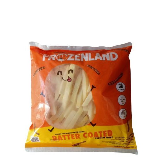 

Frozen Land French Fries Kentang Goreng Shoestring Batter Coated 500Gr Original