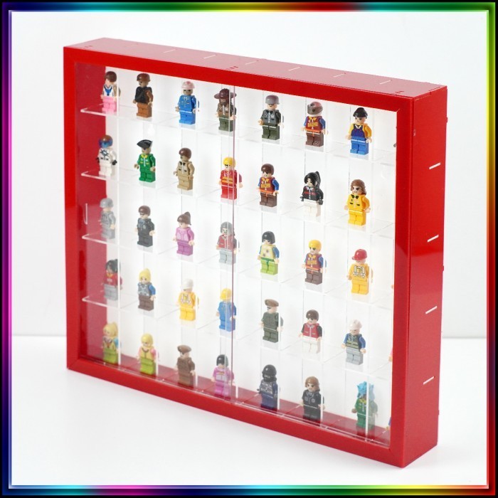 Rak Minifigure Akrilik 40 Slot | Display LEGO Minifigures No Header Pintu Sliding