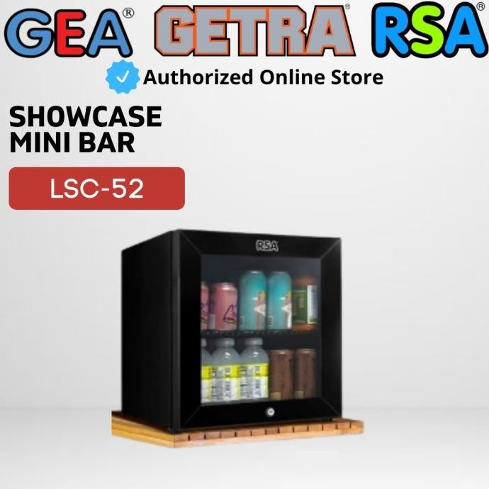 RSA Kulkas Mini Bar LSC52 Showcase Chiller Kaca LSC 52  RSA LSC52 Portable Showcase Cooler Black - L