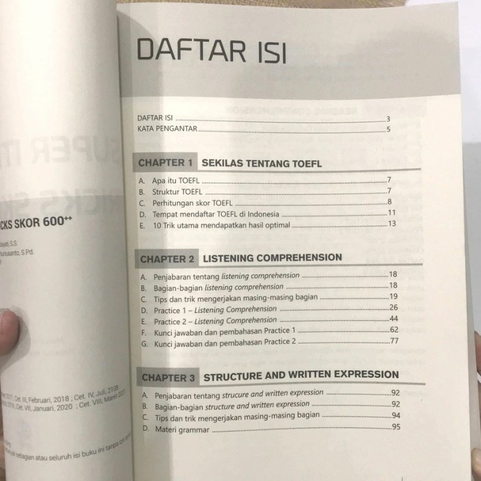 BUKU TOEFL "SUPER ITP TOEFL TRICKS SKOR 600++