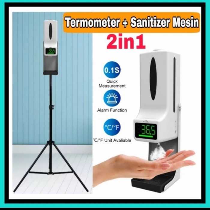 k9 2in1 automatic otomatis hand sanitizer thermometer dispenser sensor