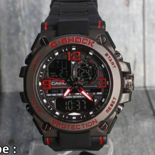 PROMO GA WATCH Gshock G-shock GST8600 GST 8600 Olahraga Digital Jam Tangan Pria + Casing + Tahan Air