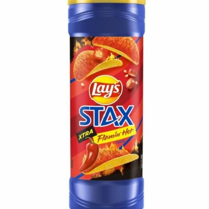 

Lays Stax X-Tra Flamin Hot Potato Chips Keripik Kentang Original