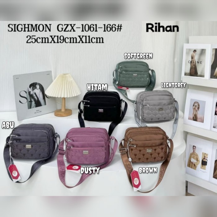TAS SELEMPANG WANITA ORI SIGHMON KANVAS BORDIR 6SLETING SGH106