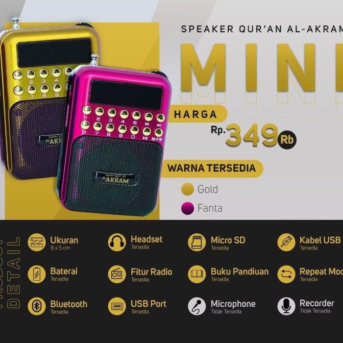 Speaker Quran Mini AL AKRAM Audio Murottal Qur'an Original Bergaransi Terbaru Berkualitas