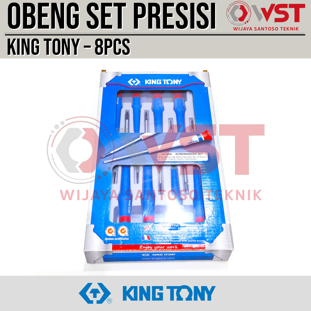 King Tony Obeng Set Presisi 8pcs / Obeng Service Jam Handphone Laptop