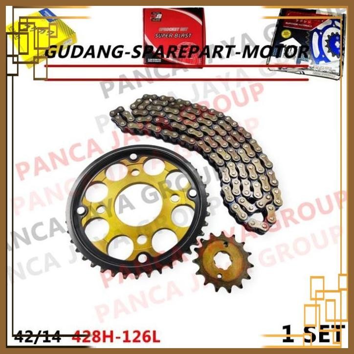 [GSM] GEAR SET BAJA DEPAN BELAKANG RANTAI VIAR CROSS CROS X-150-200 CC