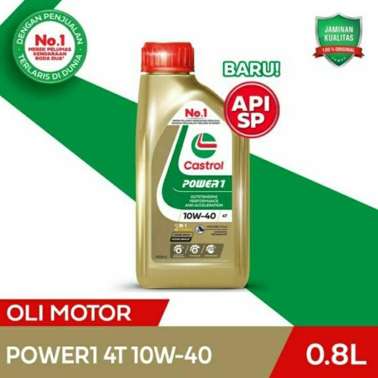 Murah Castrol Power 1 4T Sae 10W-40 Gold 800Ml Oli Mesin Motor Bebek/Manual Mega Sale