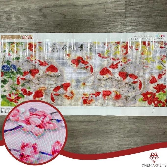 DIY Diamond Painting Full. Ikan koi taman bunga 12050 cm D619