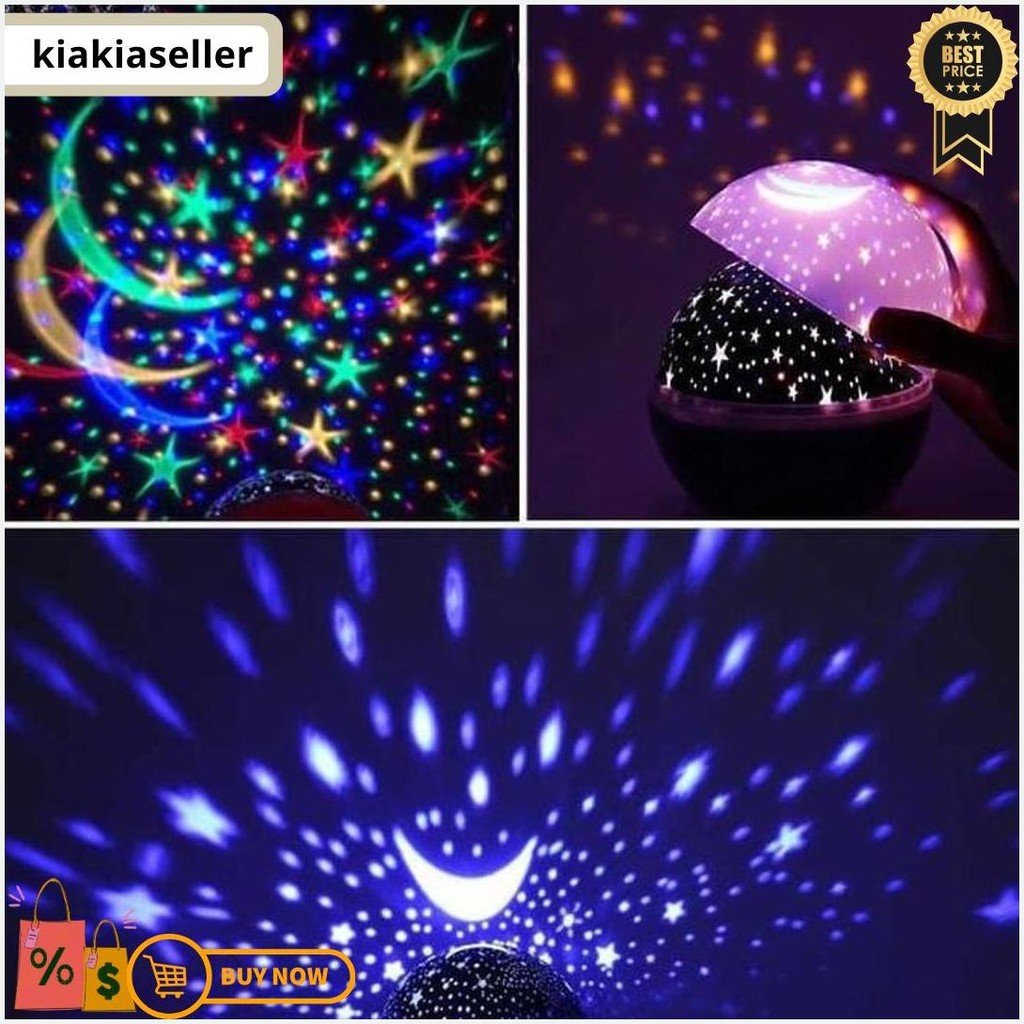 Lampu Tidur Proyektor Bulan Bintang / Lampu Hias Kamar Tidur / Lampu Hias Proyektor Untuk Kamar Tidu