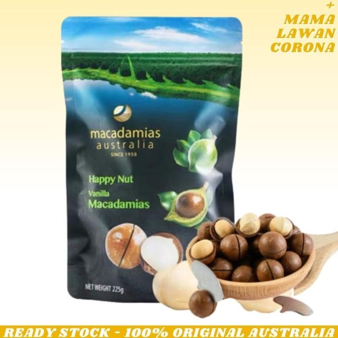 

BIG SALE HAPPY NUT MACADAMIAS AUSTRALIA MACADAMIA IN SHELL VANILLA FLAVOUR 225G !!!!!