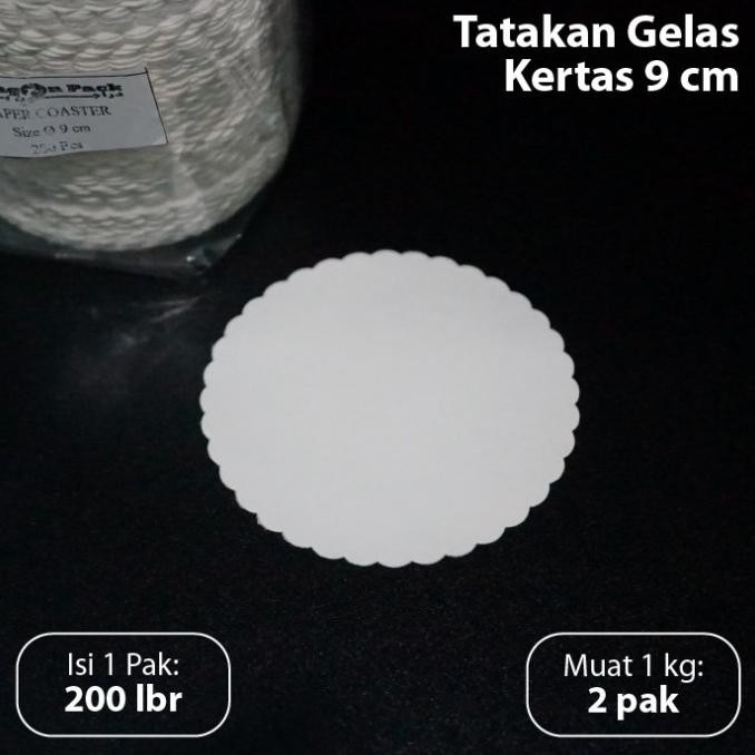 TATAKAN GELAS KERTAS 9 CM - COASTER PAPER - UNTUK HOTEL RESTORAN RUMAH