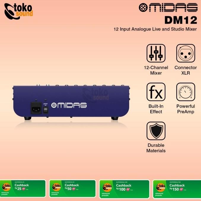 Promo Midas Dm12 - 12 Channel Mixer Analog