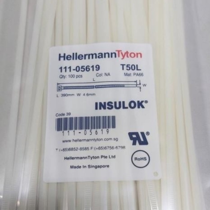 

Hellermann tyton insulok T50L/T50L-W 390mm x 4,6mm kabel ties cable