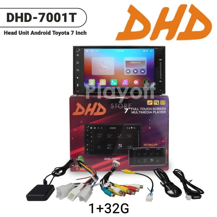 HEAD UNIT DOUBLE DIN ANDROID 7 INCH DHD (PLUG N PLAY SOCKET TOYOTA)