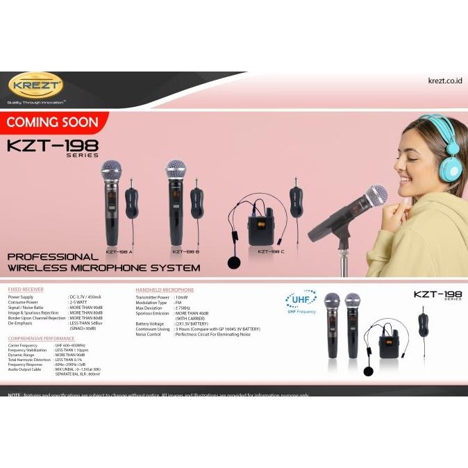 Murah Wireless Microphone Krezt Kzt 298