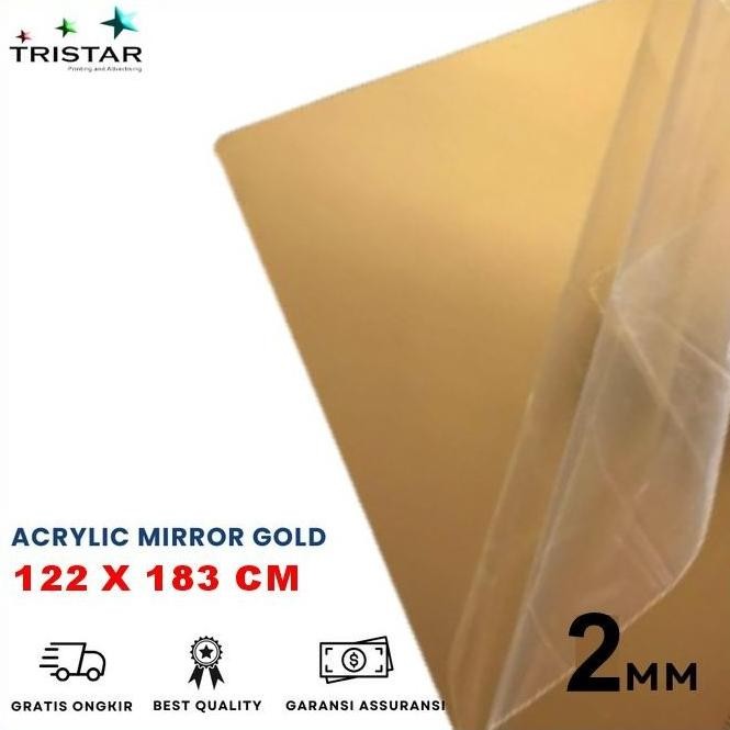 Akrilik Lembaran Mirror Gold Tebal 2Mm / Gold Acrylic Sheet 122Cmx244Cm Mirror 2Mm Lembaran Acrylic