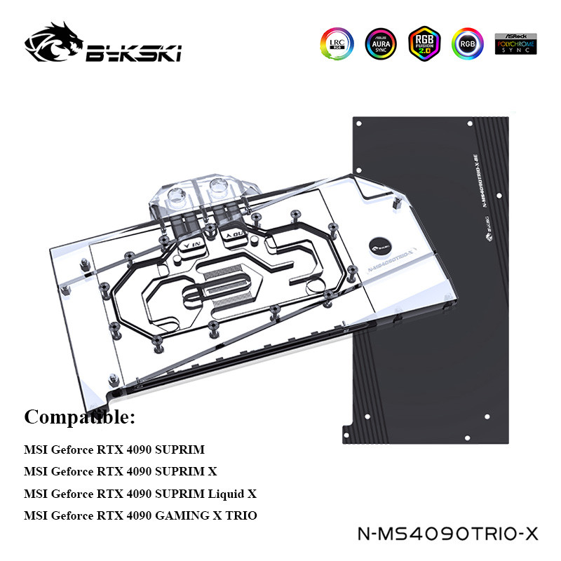 TZT Water Cooler For MSI Geforce RTX 4090 GAMING X TRIO/SUPRIM (Liquid) X Cooling Block,With Backpla