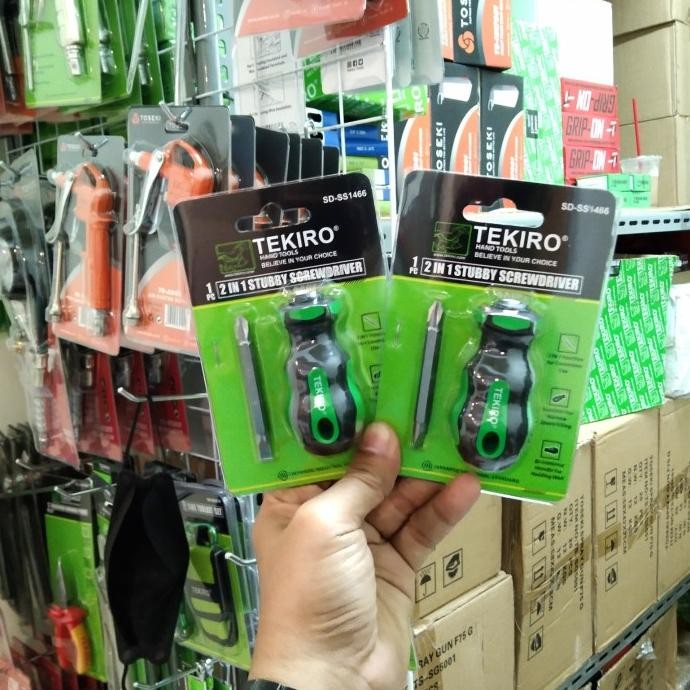 Produk Baru Obeng Bolak Balik Pendek TEKIRO - Obeng Cebol TEKIRO Bolak Balik