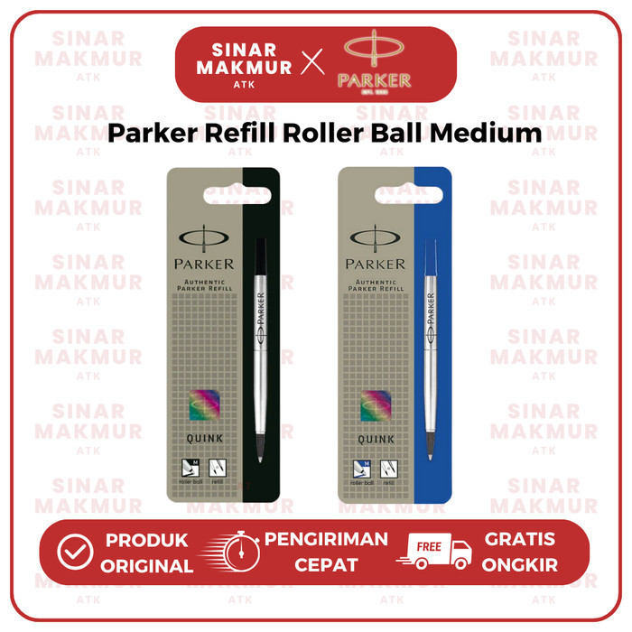 

REFILL ROLLER BALL/SIGN PEN HITAM/BIRU M/MEDIUM BLISTER PARKER (PCS)