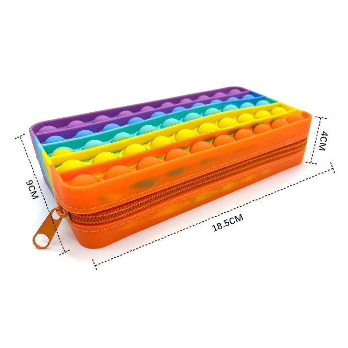 

KOTAK PENSIL POP IT PENCIL CASE TEMPAT PENYIMAPAN PENCIL POPIT RAINBOW