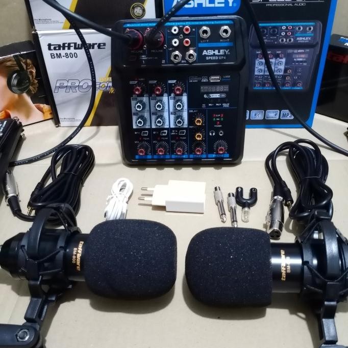 Promo Paket Podcast 2 Orang / Paket Mixer / Paket 2 Mic Bm 800