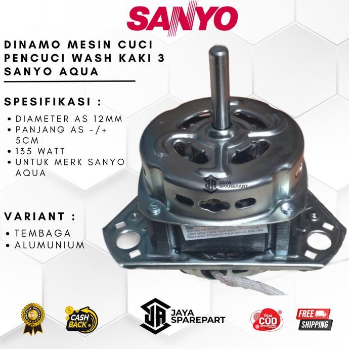 Ori - Dinamo TEMBAGA Mesin Cuci Pencuci Wash kaki 3 Sanyo Aqua Denpo / Umum Termurah