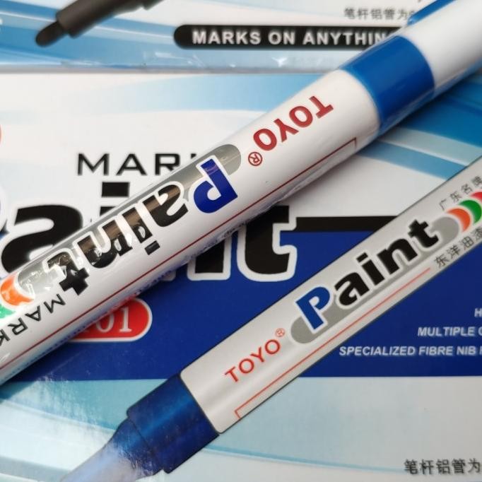 

Spidol Ban Sepeda Motor Mobil Paint Marker Toyo Warna Biru Blue