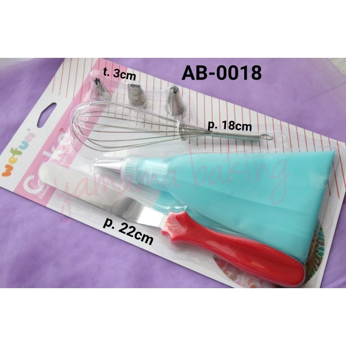 Ab-0018 Spuit Set Whisker Spatula Stainless Pipping Bag Silikon