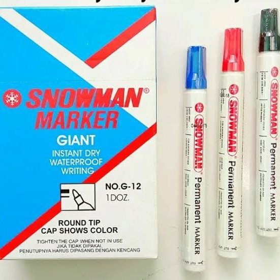 

spidol permanen snowman hitam/pack