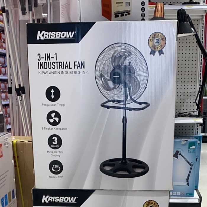Krisbow Kipas Angin Besi Tornado 3 In 1 18 Inch Dinding +Berdiri+Duduk