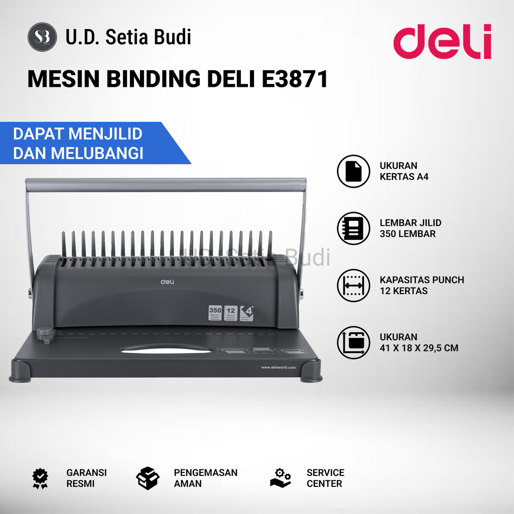 

Mesin Jilid Spiral Plastik Deli E3871 Mesin Binding Deli E 3871