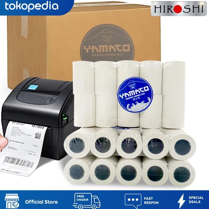 

Paket 1 Dus Kertas Thermal Paper Roll 58 X 40 Isi 100 Roll Original Dan Terlaris