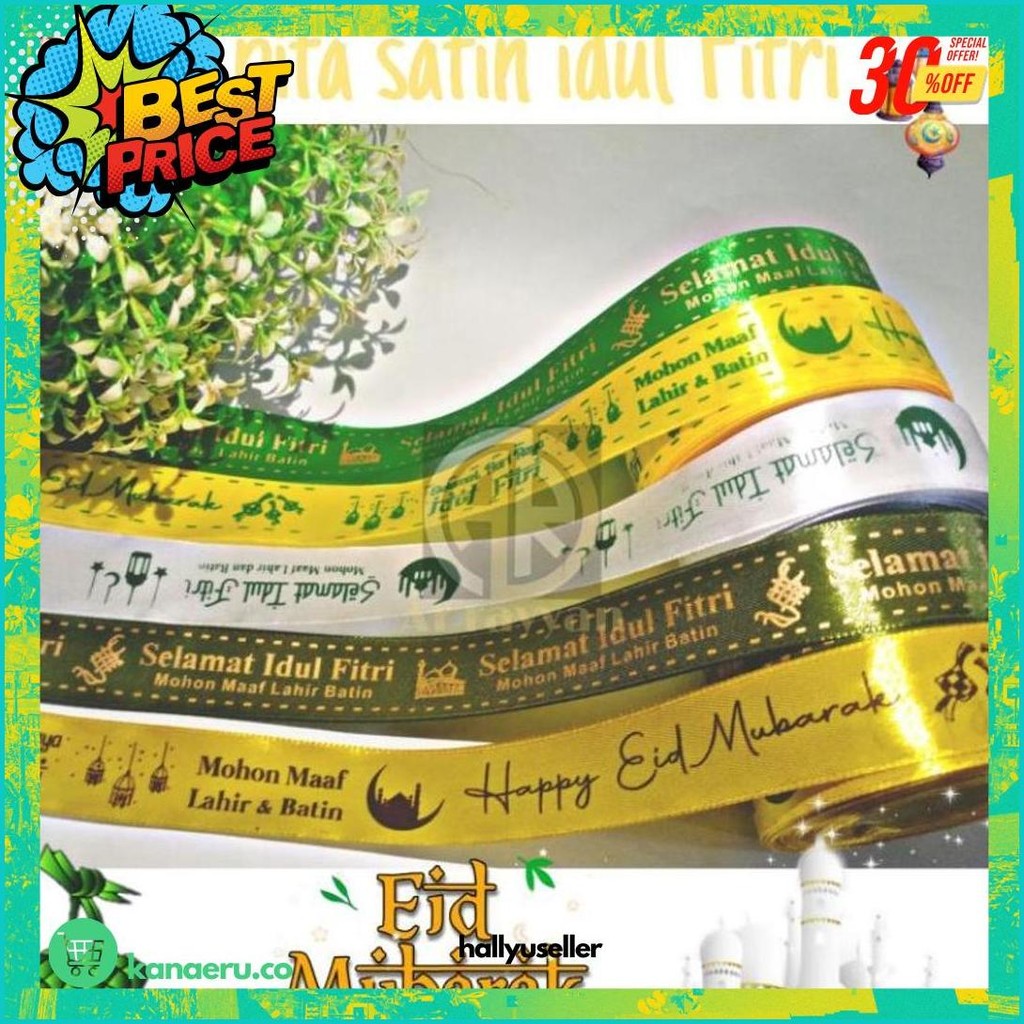 

( 1 Roll ) Pita Satin Idul Fitri 1 Inch 2.5 Cm Pita Kado Hiasan Hampers Lebaran Eid Mubarok Pita Lebaran 4 Cm 1.5 Inch 1/2 Inch 1.5 Cm Diskon