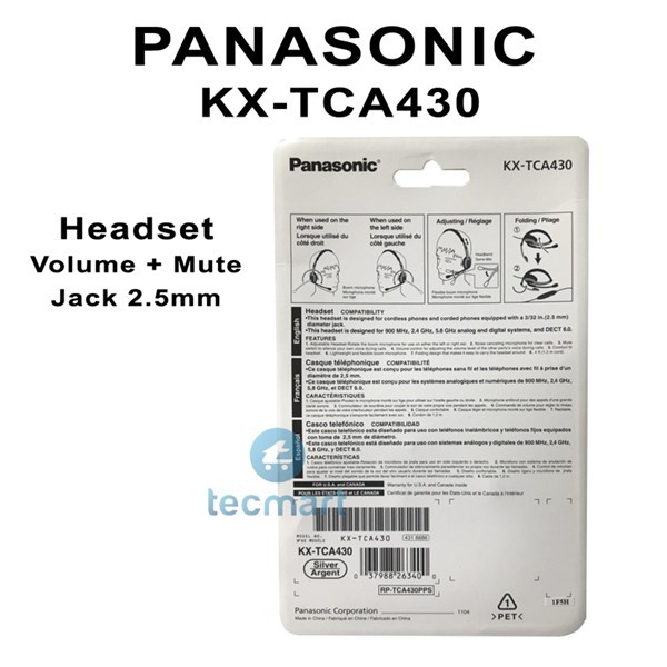 Panasonic KX-TCA430 / Comfort-Fit Hands-Free Foldable Headset Berkualitas
