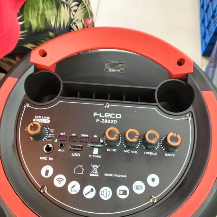 Fleco F 2802d Speaker Bluetooth Isi 2 Karaoke 8 Inch Mic Wireless F2802d Terbaru Berkualitas