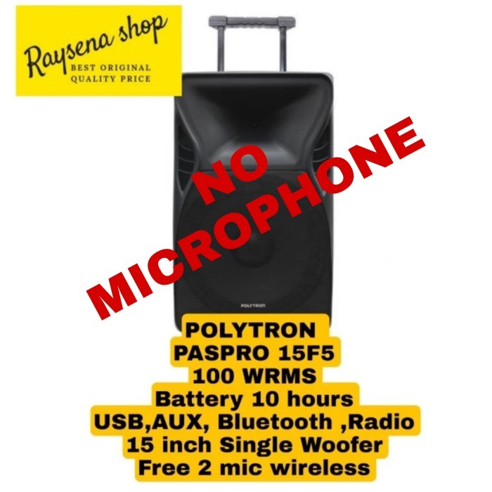 POLYTRON PASPRO 15F5 / PASPRO15F5 SPEAKER PORTABLE TANPA MIC Terbaru Berkualitas
