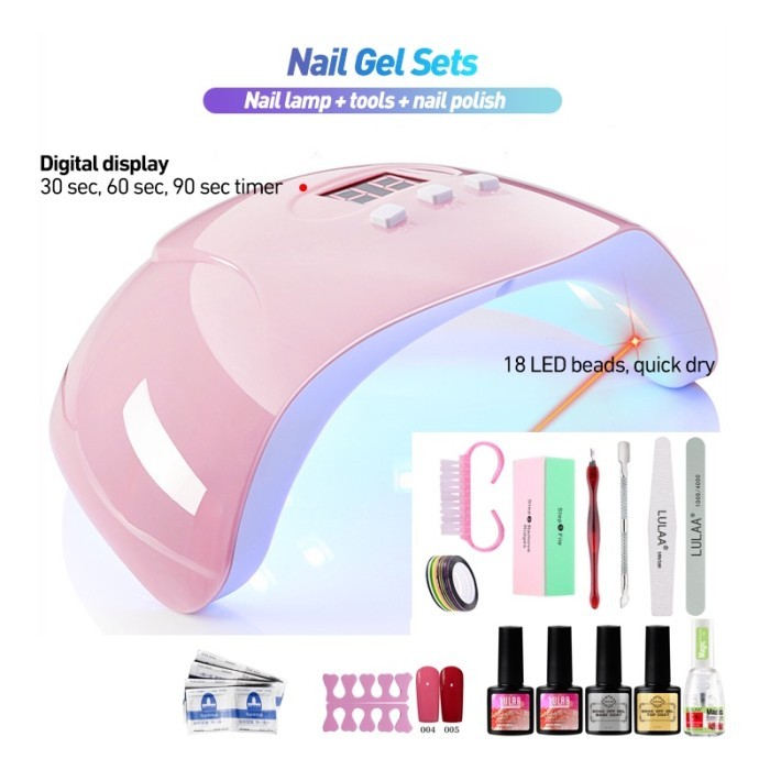 Paket Nail Art UV Gel Set Lengkap Kutek Lampu UV Manicure Pedicure