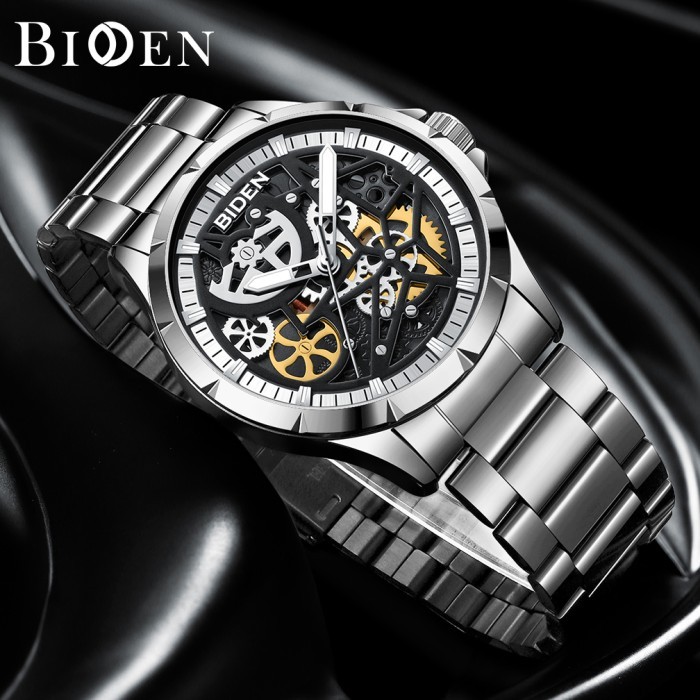 Biden Jam Tangan Pria Olahraga Militetampilan Tanggal Chronograph Jam