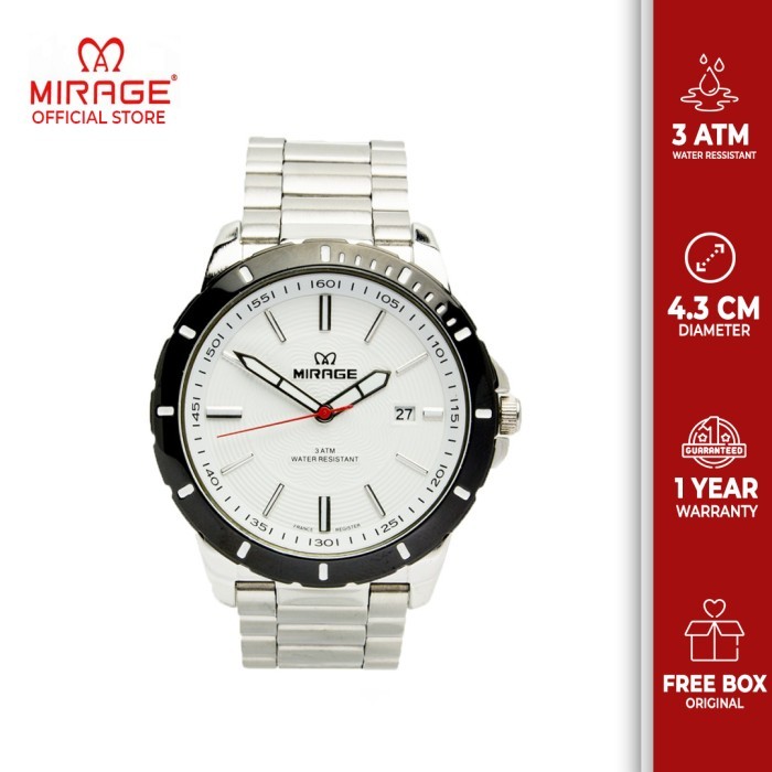 Mirage Terbaru Jam Tangan Pria Mirage Original Silver 8549M Pp