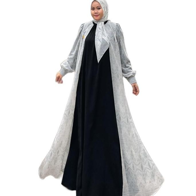 Queenasyari - Salvina Dress Set Hijab Jumbo Ld 120-140 Cm Gamis  Muslim  Dewasa  Pesta Mewah Cantik 