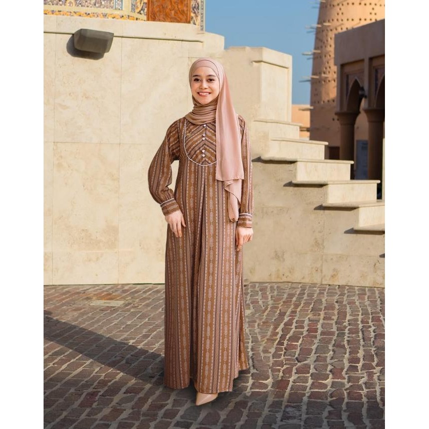 NOBBY - JUWITA DRESS BAHAN WOOLPEACH ULTIMATE MOTIF MORROCAN ETHNIC GAMIS LEBARAN 2025 DRESS MODEL T